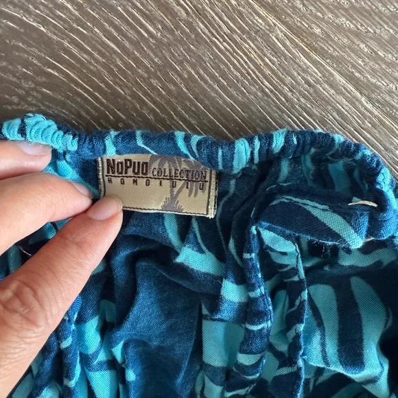 NO PUO COLLECTION HONOLULU Tropical Blue Leaf Print Romper - Picture 5 of 5